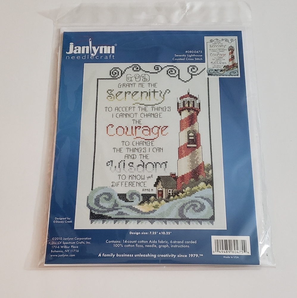 Janlynn Serenity Lighthouse Cross Stitch Kit